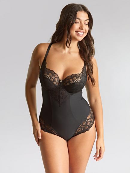 Panache Allure Full Cup Bodysuit, Black, Black