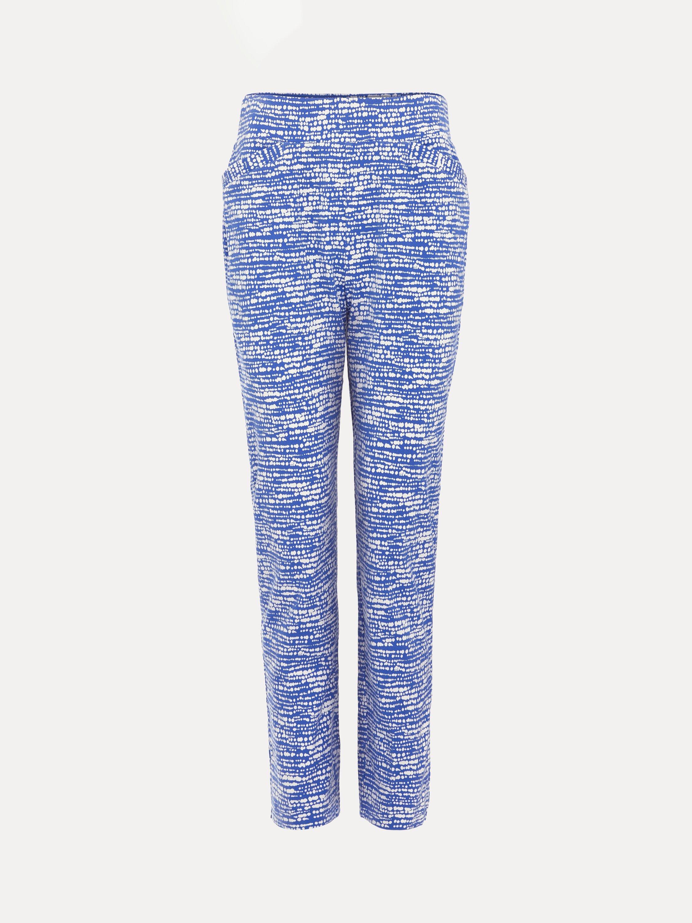 Product image 5 of 6, which shows Phase Eight Carmella Spot Stripe Trousers, Blue, 8
