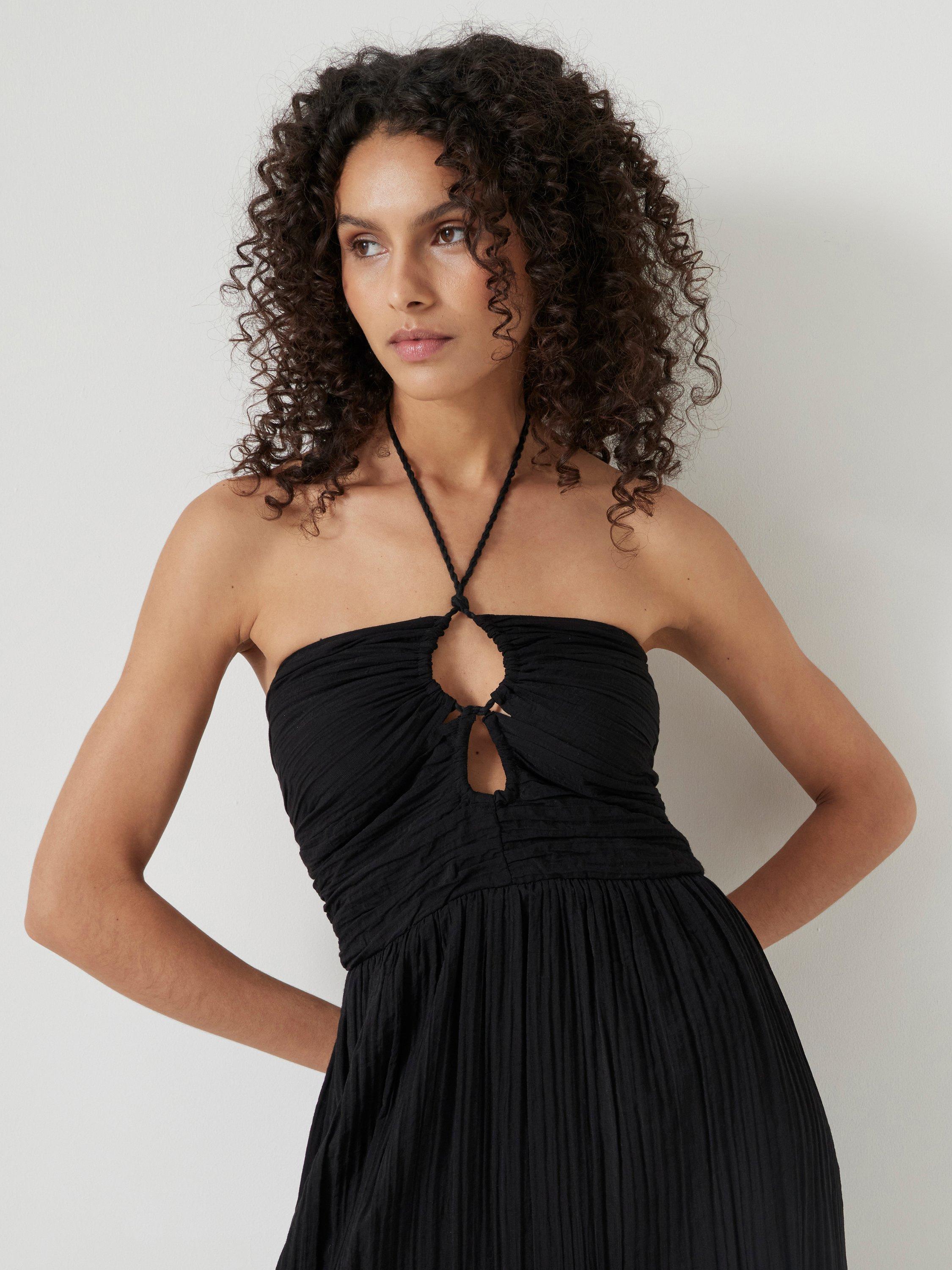 Product image 2 of 4, which shows HUSH Bella Midi Dress, Black, L