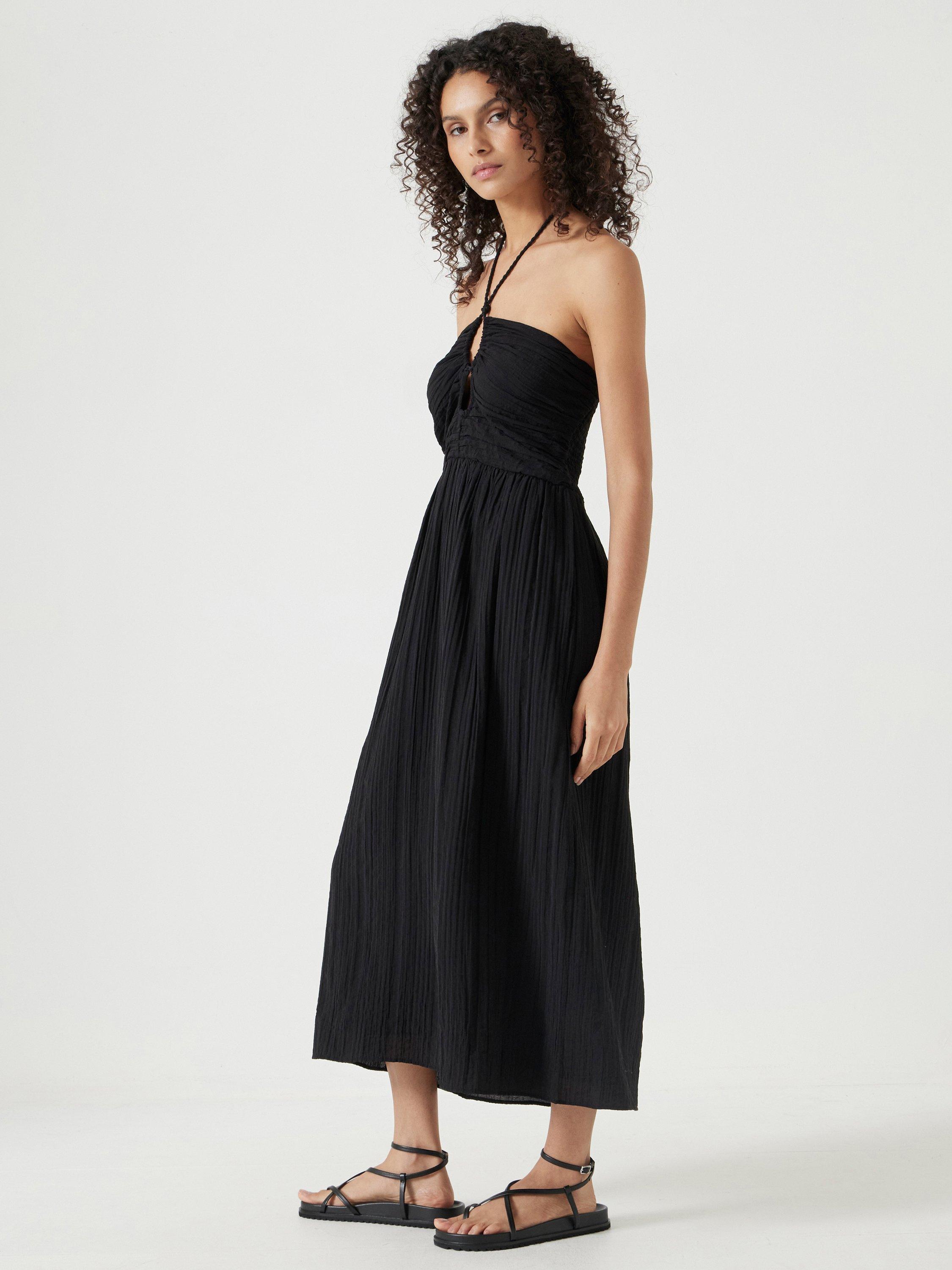 Product image 4 of 4, which shows HUSH Bella Midi Dress, Black, L