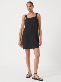 HUSH Denim Square Neck Mini Dress, Washed Black, Washed Black