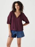 HUSH Mae Blouse, Wine Red
