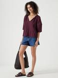 HUSH Mae Blouse, Wine Red