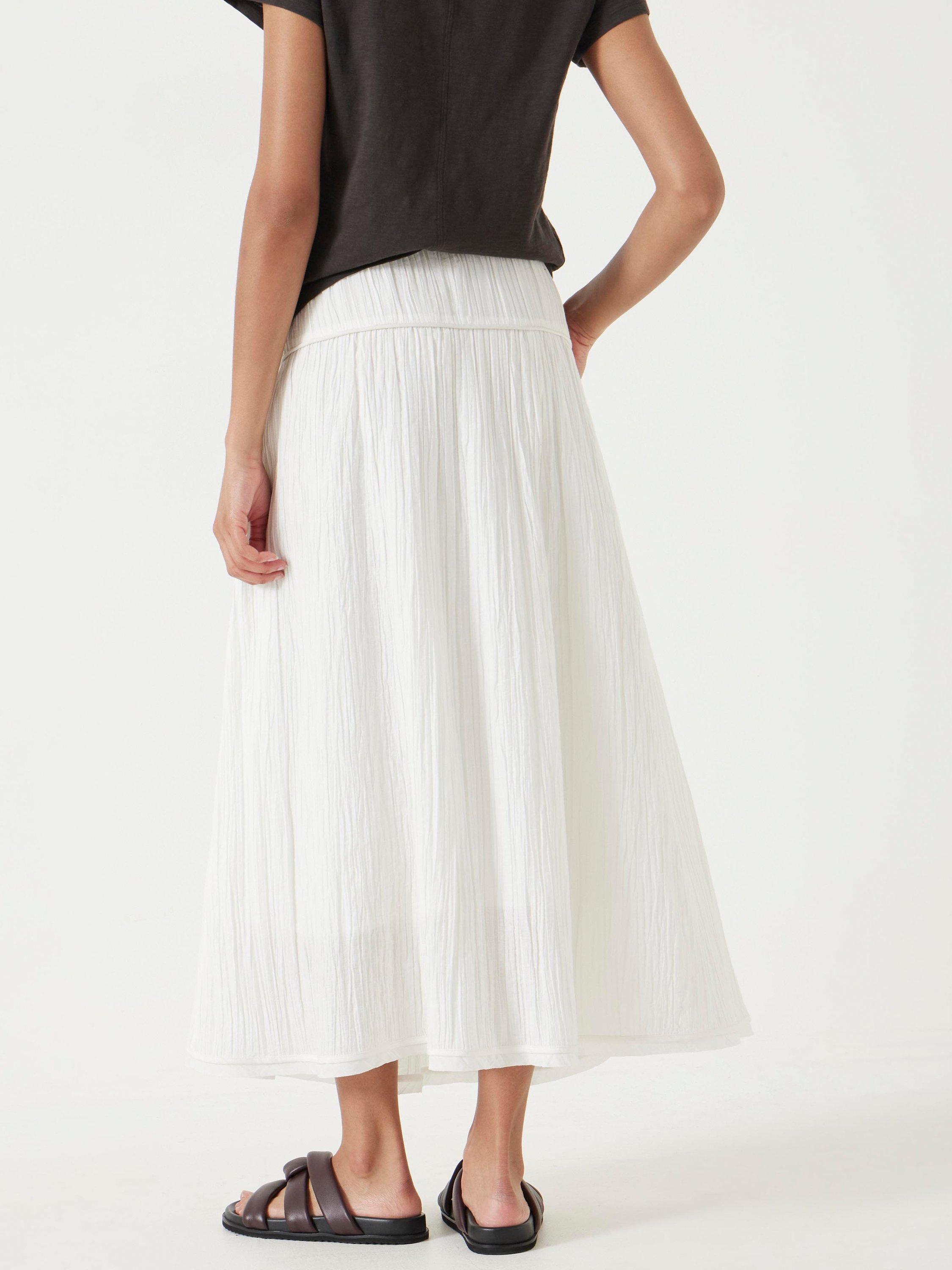 Product image 3 of 5, which shows HUSH Gathered Maxi Skirt, Ecru White, XXS