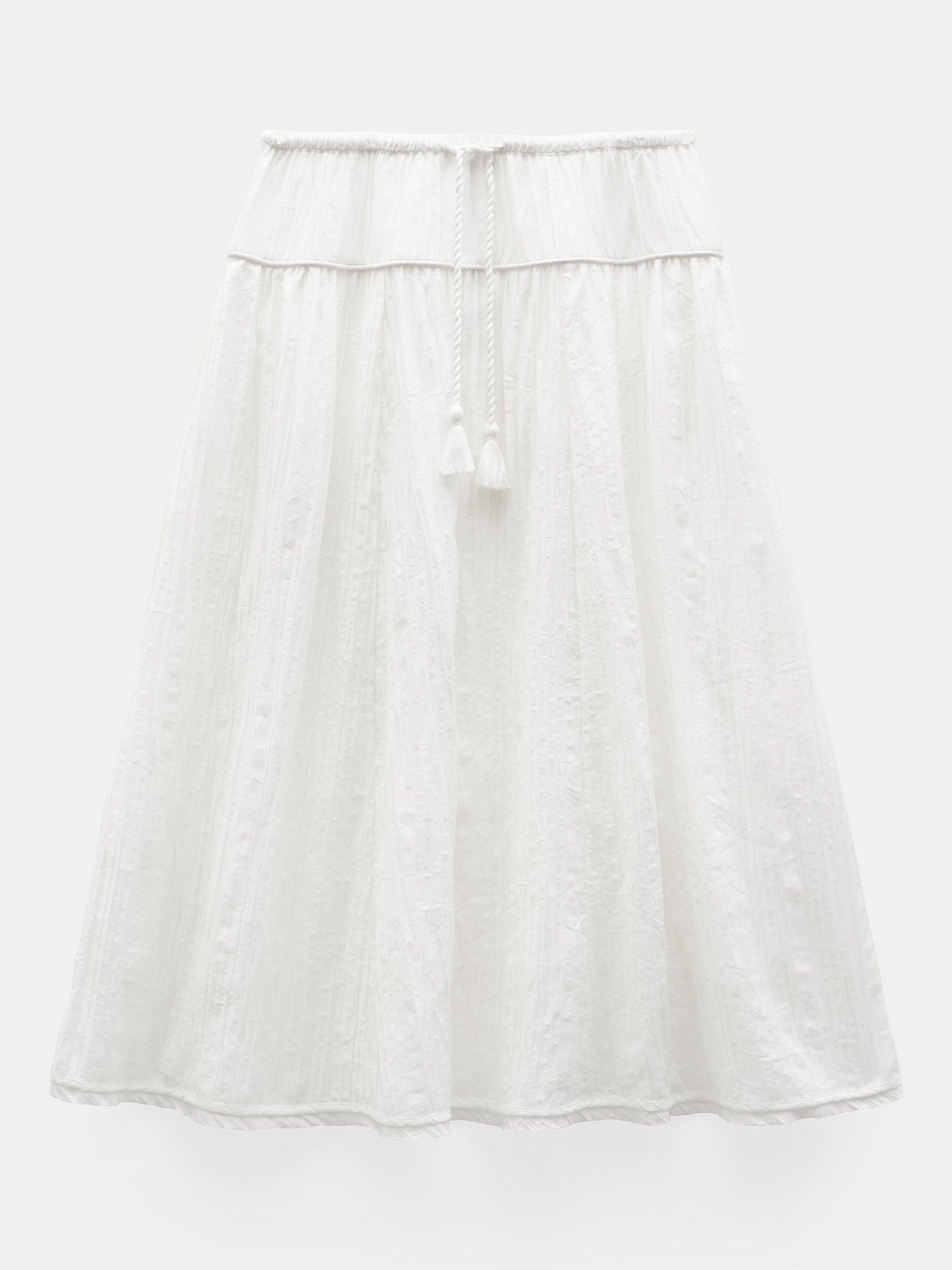 Product image 4 of 5, which shows HUSH Gathered Maxi Skirt, Ecru White, XXS