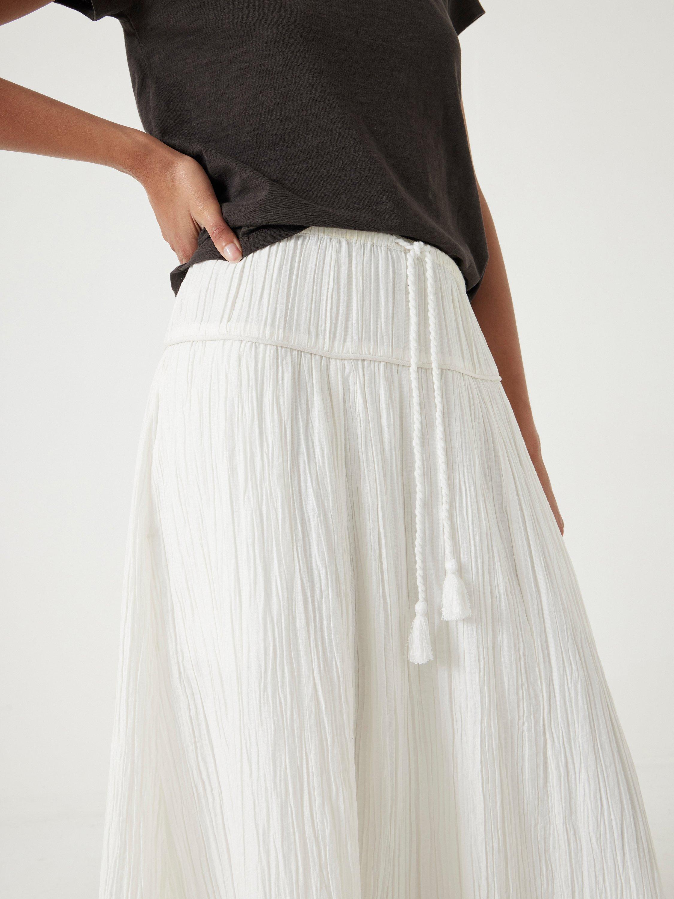 Product image 5 of 5, which shows HUSH Gathered Maxi Skirt, Ecru White, XXS