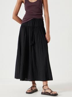 HUSH Gathered Maxi Skirt, Washed Black