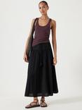 HUSH Gathered Maxi Skirt, Washed Black