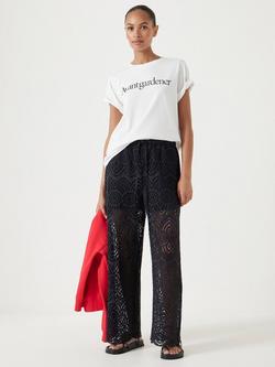 HUSH Broderie Cotton Trousers - view 2, Black