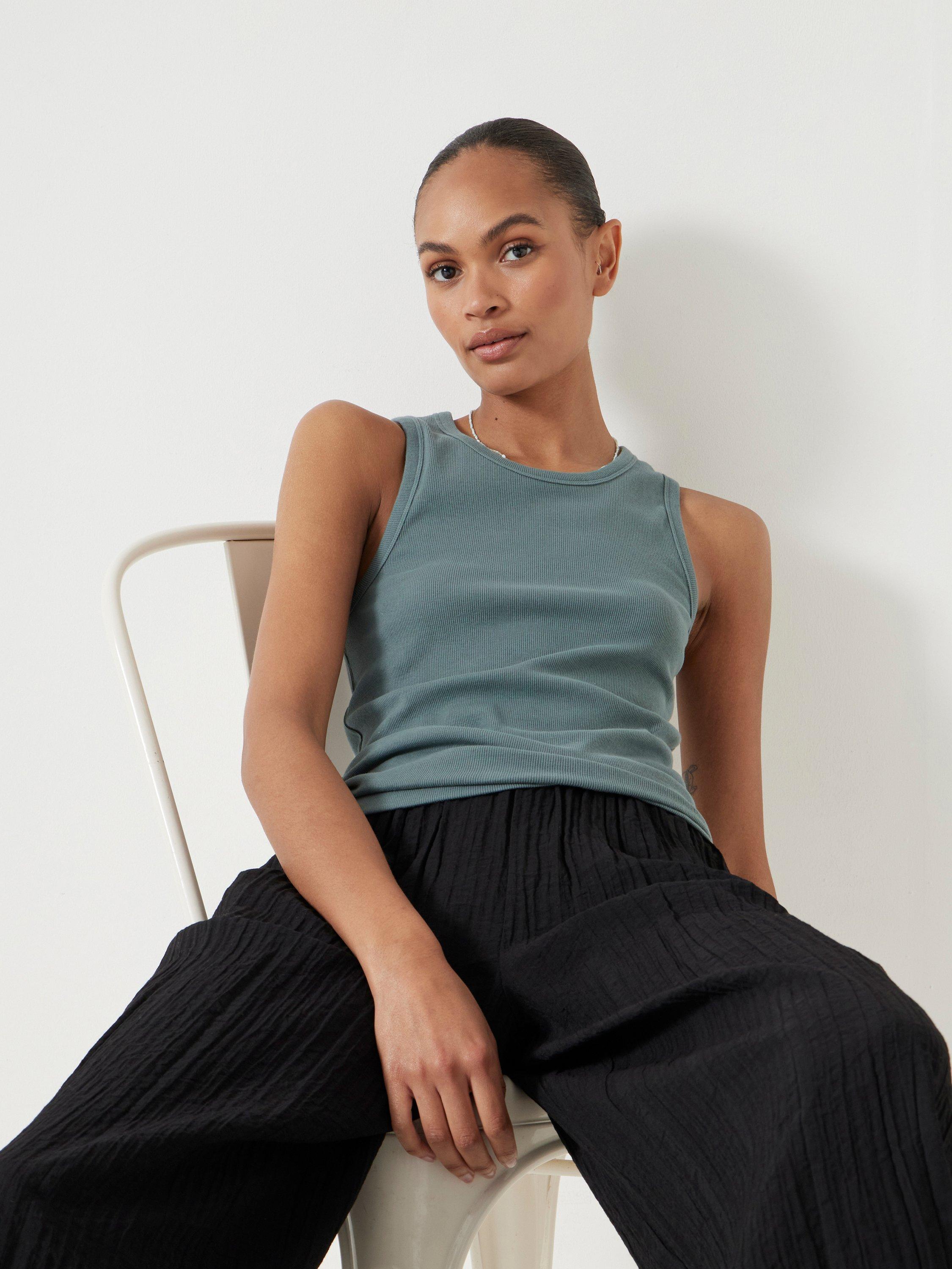 Product image 4 of 4, which shows HUSH Crinkle Trousers, Black, 4
