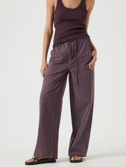 HUSH Stripe Pull On Trousers, Shaved Chocolate, Shaved Chocolate