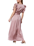 Sisters Point Gilea Satin V-Neck Maxi Dress, Dusty Rose