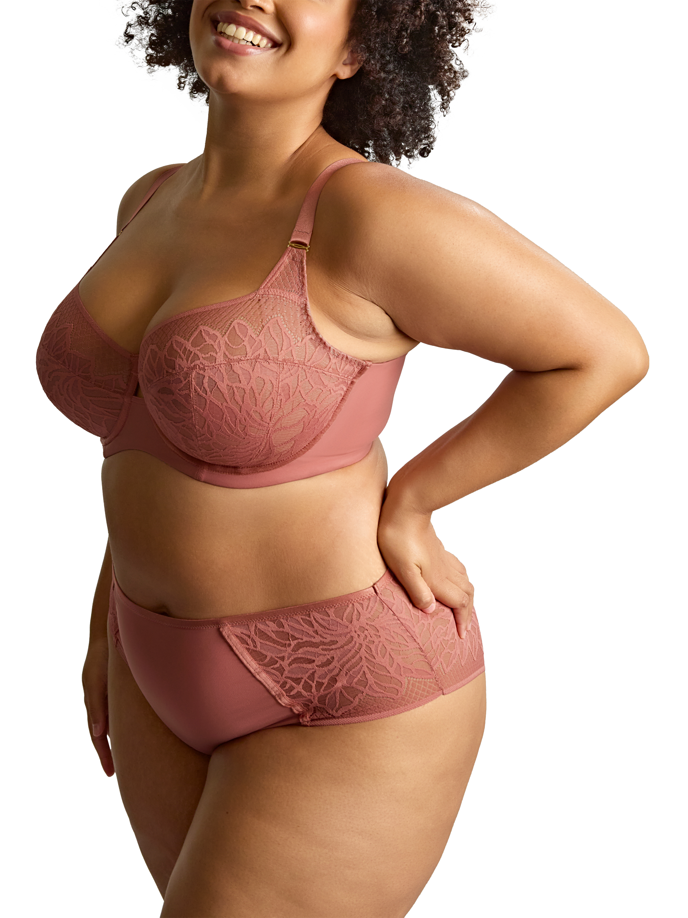 Product image 1 of 5, which shows Sculptresse Sophia Lace Full Cup Bra, Sienna Rose, 34E