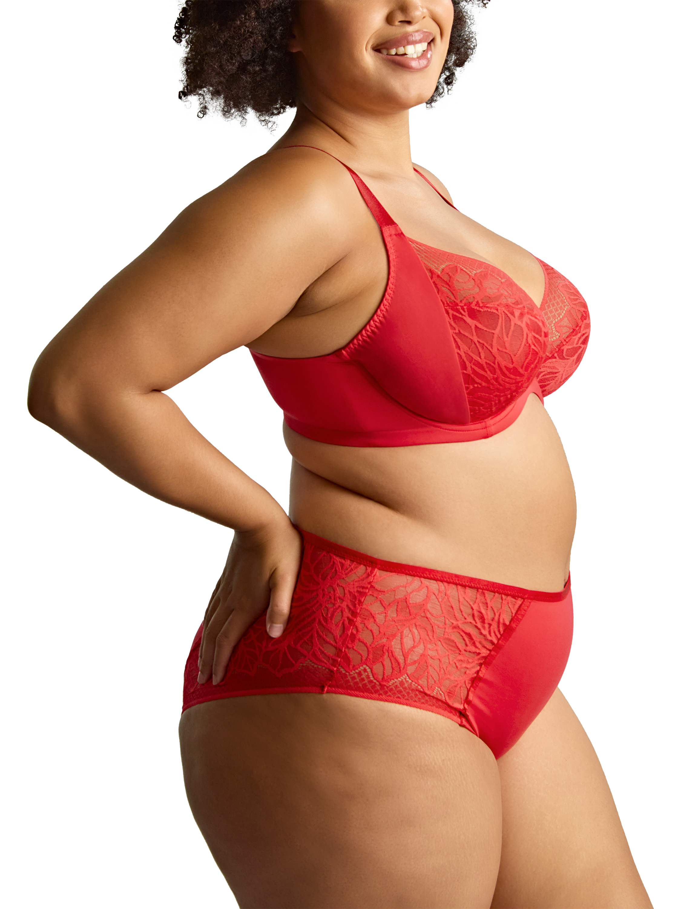 Product image 3 of 7, which shows Sculptresse Sophia Plunge Bra, Red, 34E