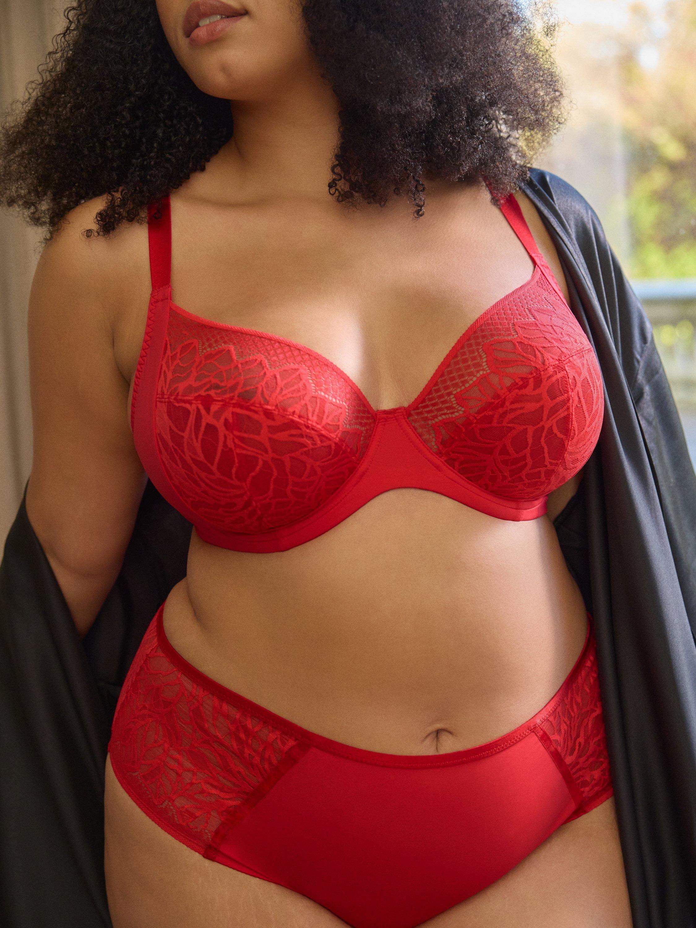 Product image 6 of 7, which shows Sculptresse Sophia Plunge Bra, Red, 34E
