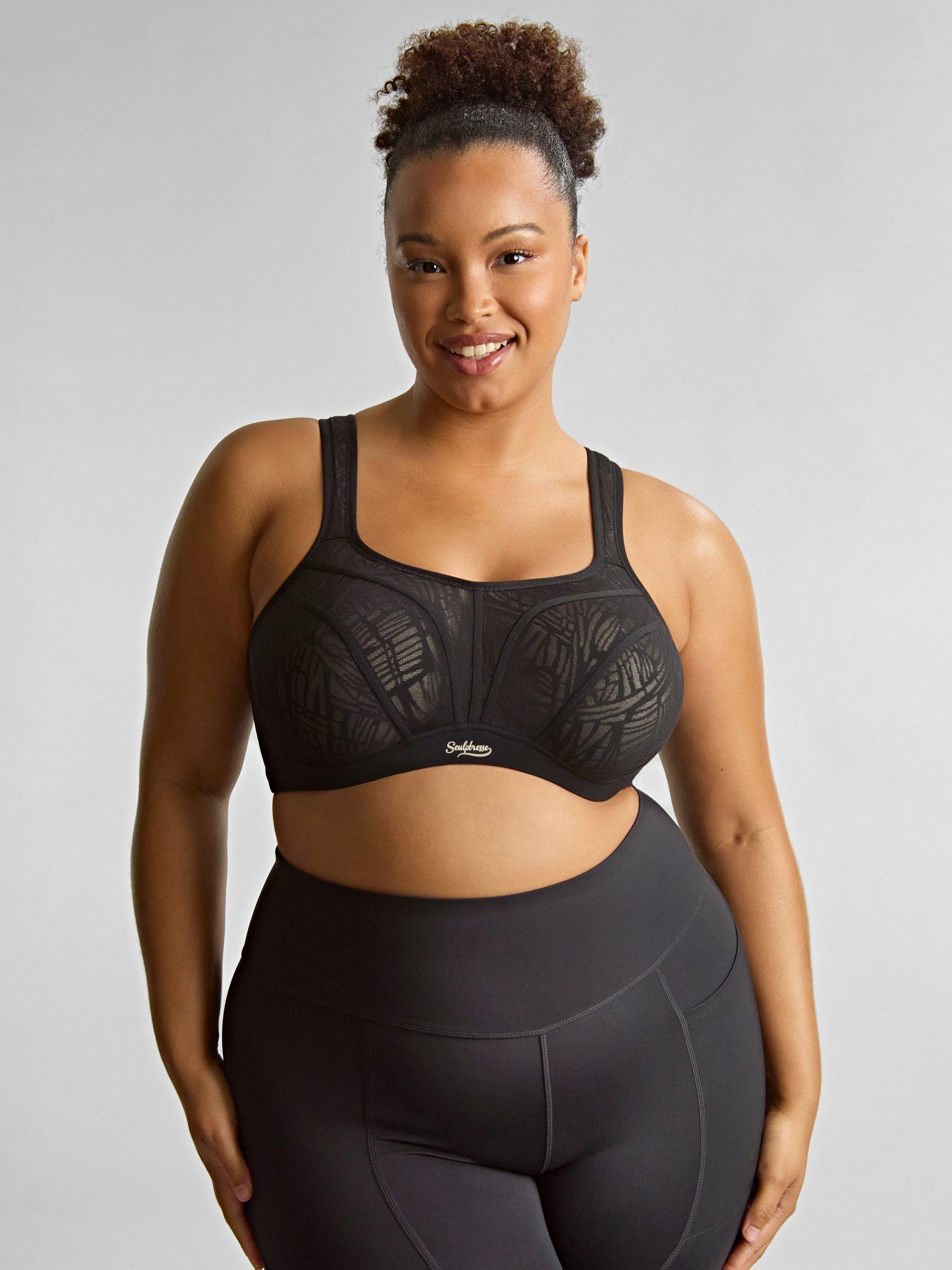 Product image 5 of 6, which shows Sculptresse Activate Underwired Sports Bra, Black/Chalk, 34F
