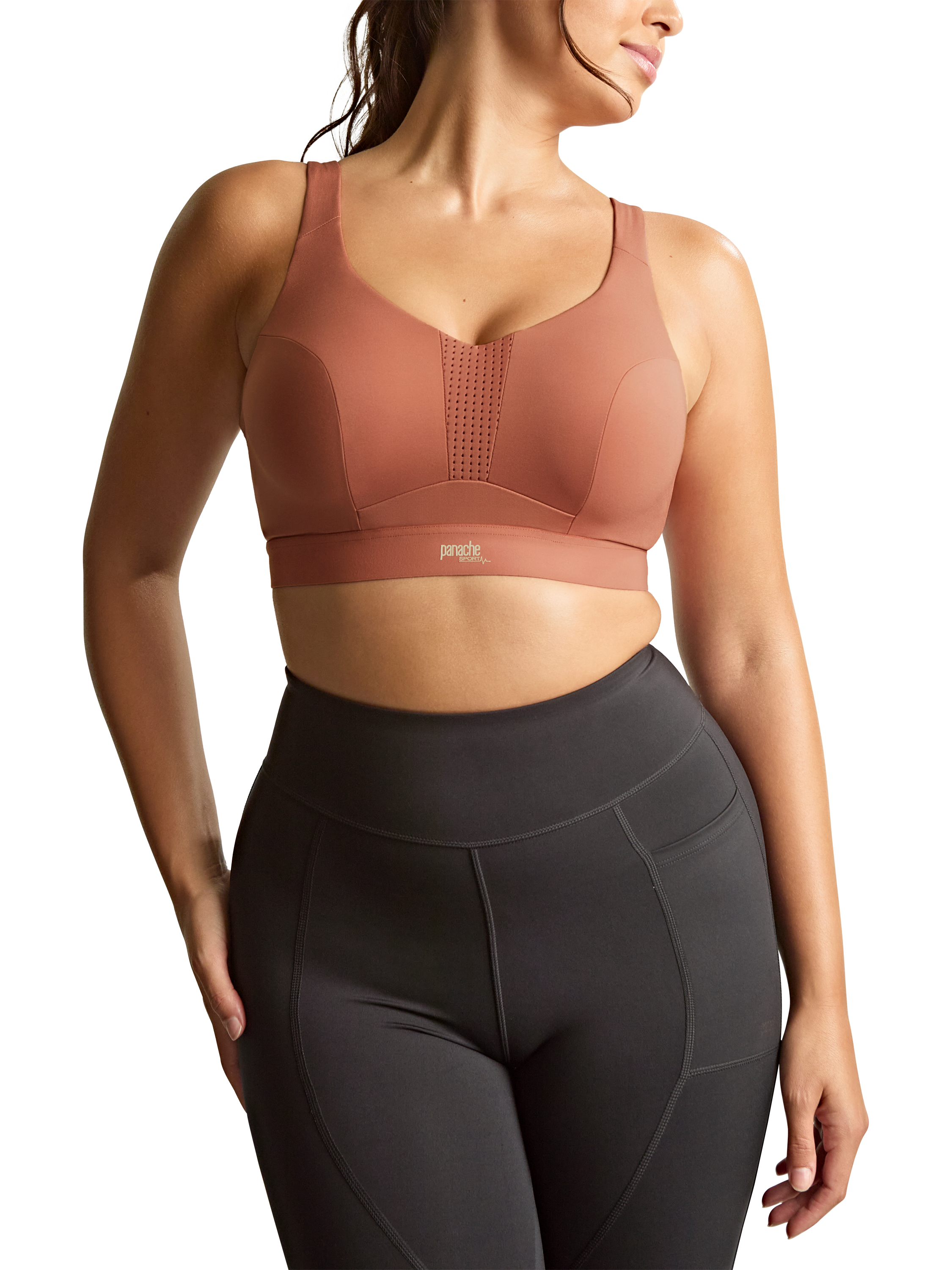 Product image 1 of 6, which shows Panache Endurance Sports Bra, Sienna Rose, 28DD
