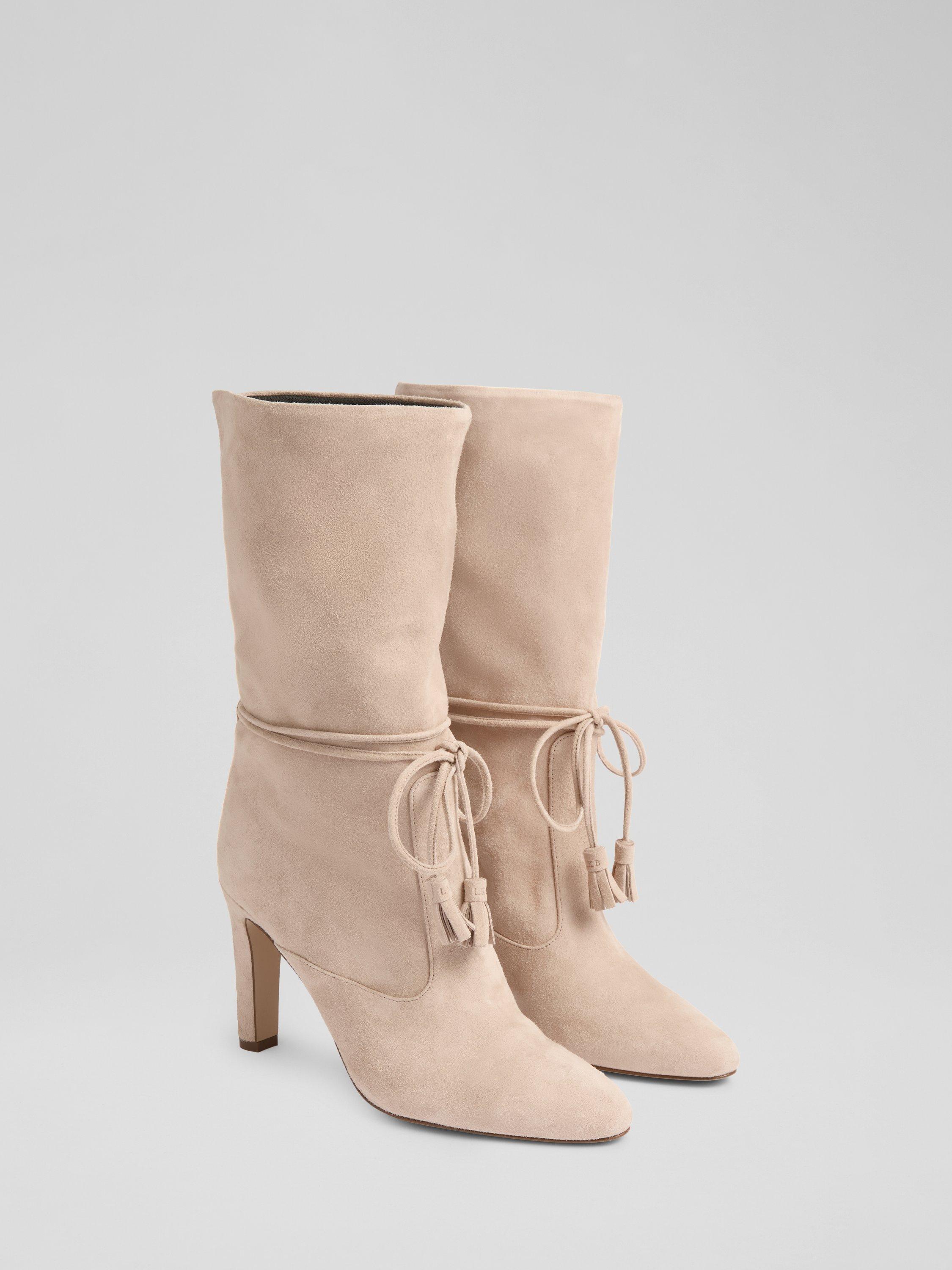 Product image 2 of 2, which shows L.K.Bennett Eliza Suede Ankle Boots, Trench, 2