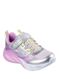 Skechers Kids' S-Lights Cosmic Glow Trainers, Silver/Pink
