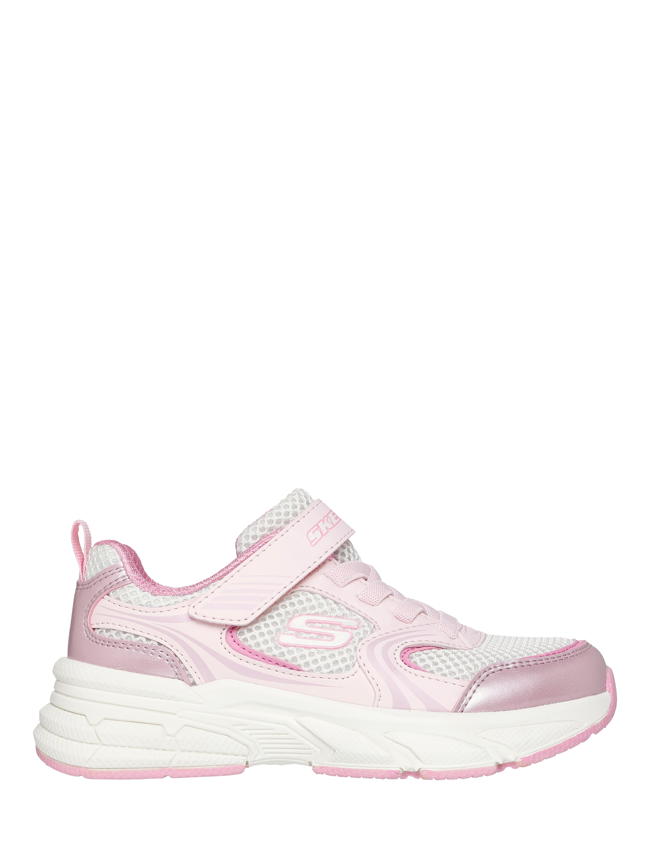 Product image 1 of 5, which shows Skechers Kids' Retro Graph Trainers, Pink, EU27