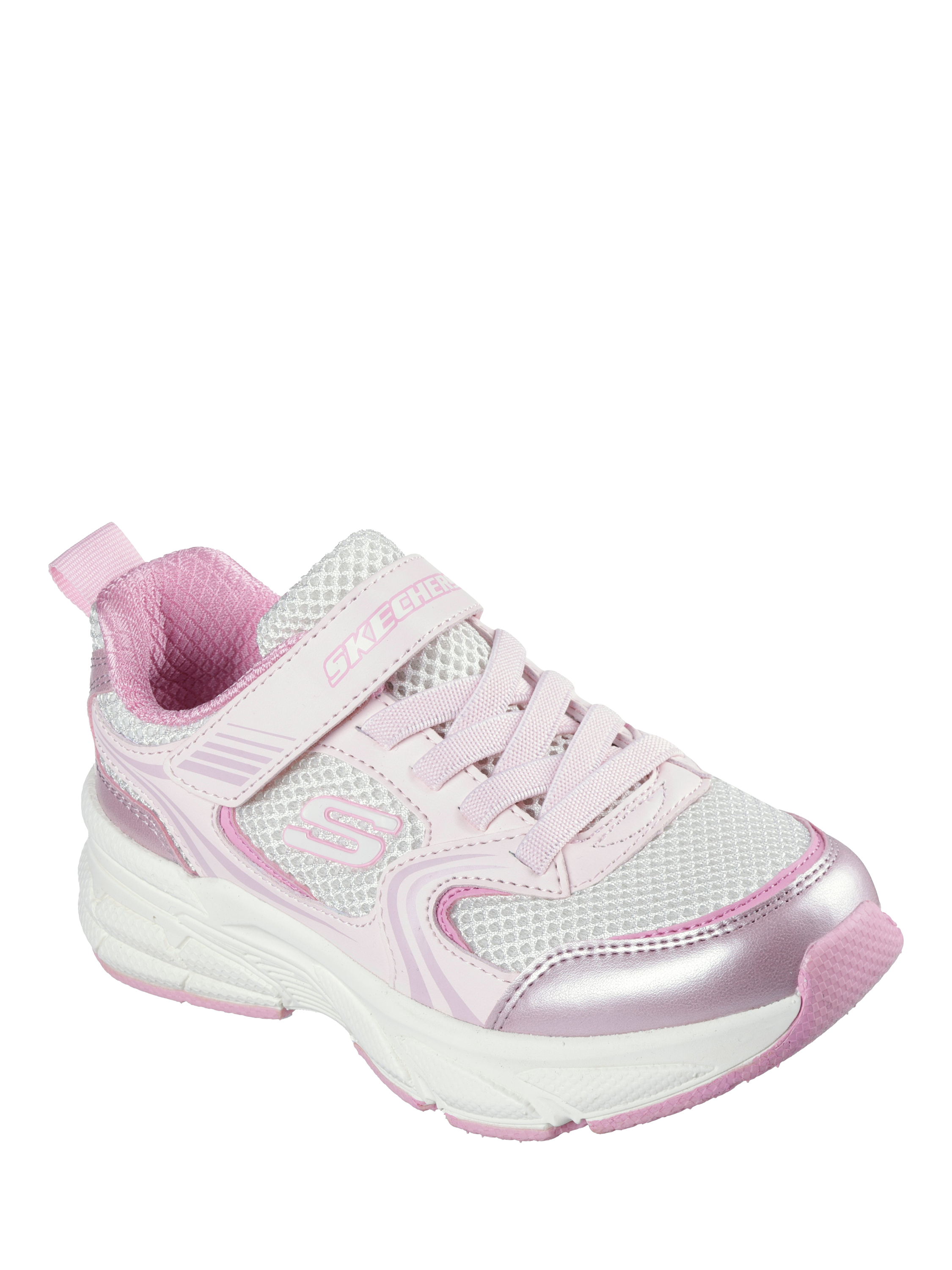 Product image 2 of 5, which shows Skechers Kids' Retro Graph Trainers, Pink, EU27