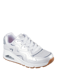 Skechers Kids' Street Uno Gen1 Wavy Shimmer Trainers, White/Silver