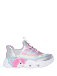 Skechers Kids' Slip-In Unicorn Charmer Light Up Trainers, Silver/Multi