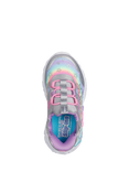 Skechers Kids' Slip-In Unicorn Charmer Light Up Trainers, Silver/Multi