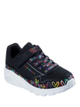 Skechers x JGoldcrown Kids' Heart Print Trainers, Black