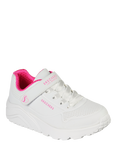 Skechers Kids' Street Uno Lite Trainers, White/Pink