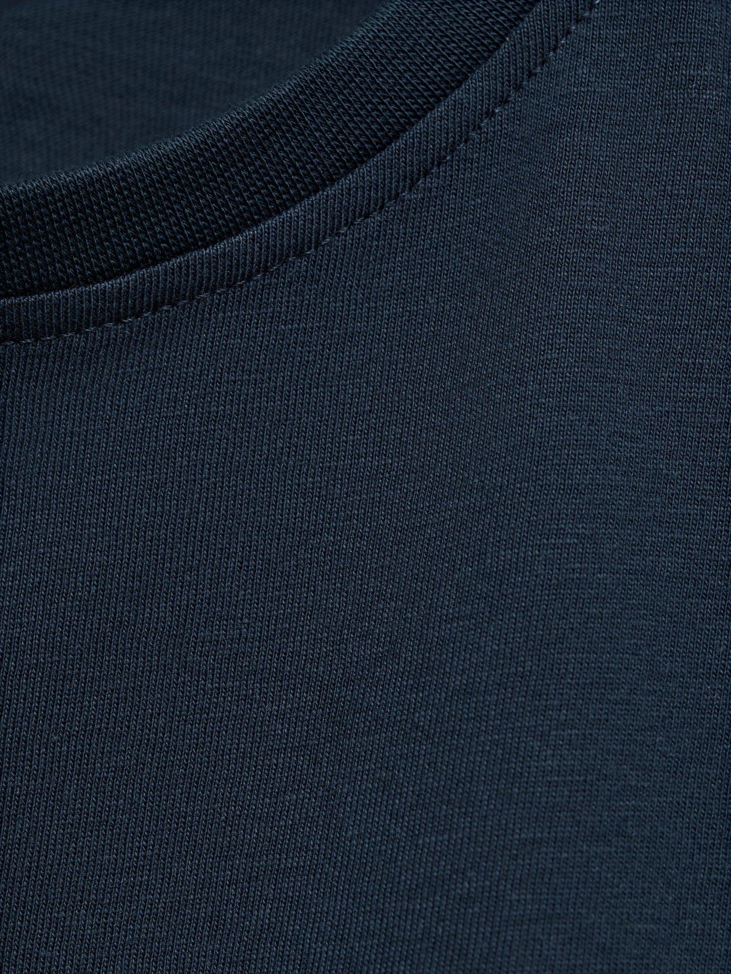 Product image 5 of 7, which shows Mango Kids' Cotton Embroidered Palm Tree Top, Navy, 5-6 years