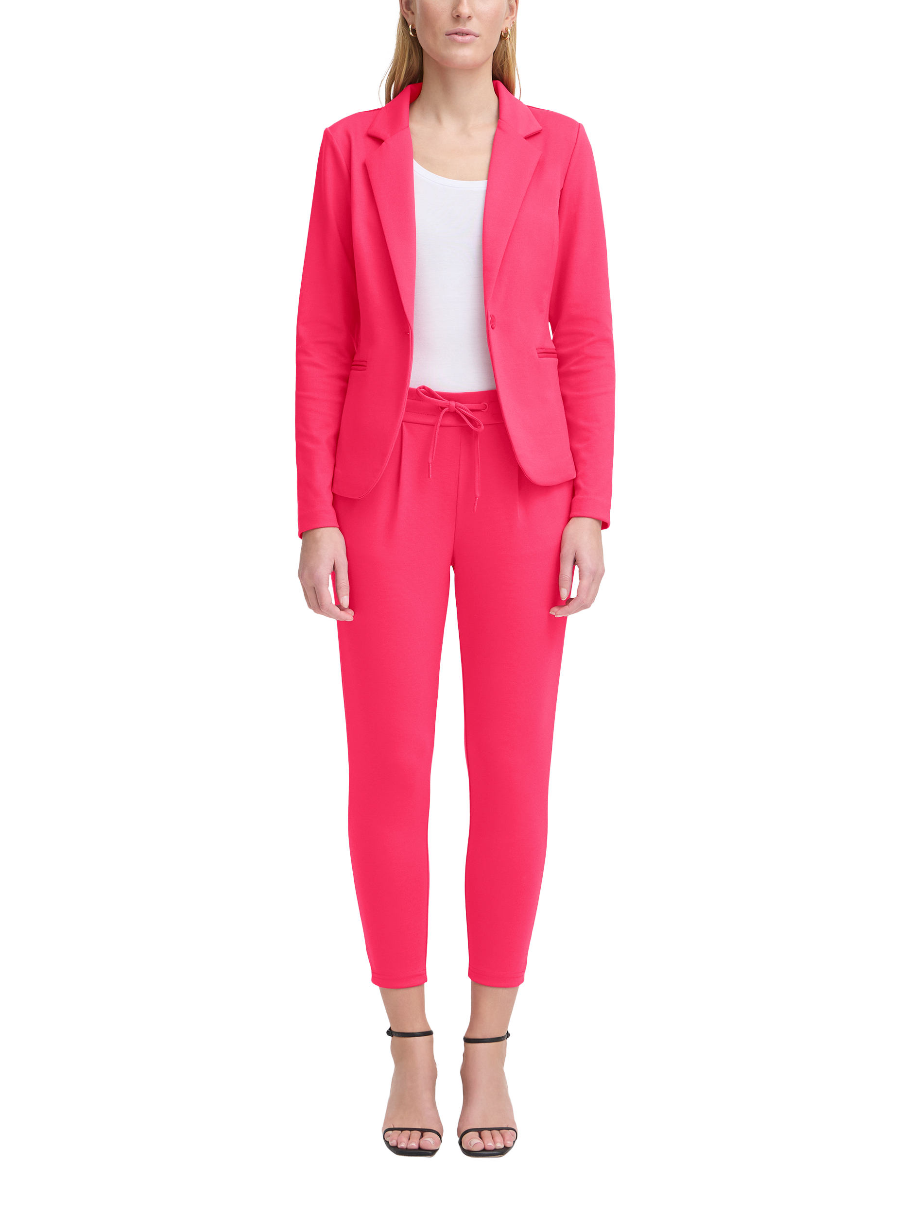 Product image 3 of 7, which shows ICHI Kate Single Button Blazer, Mid Pink, XS
