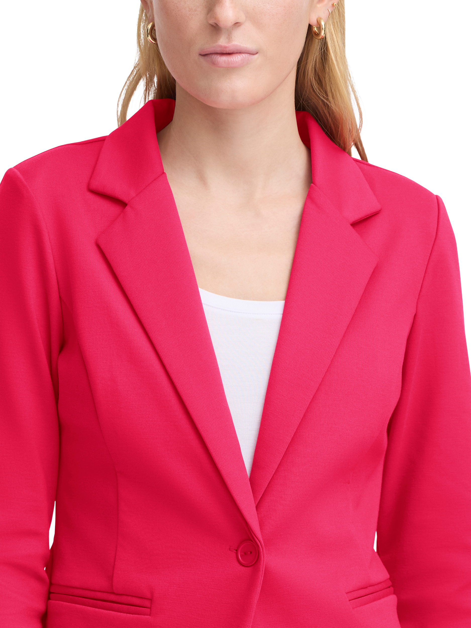 Product image 4 of 7, which shows ICHI Kate Single Button Blazer, Mid Pink, XS