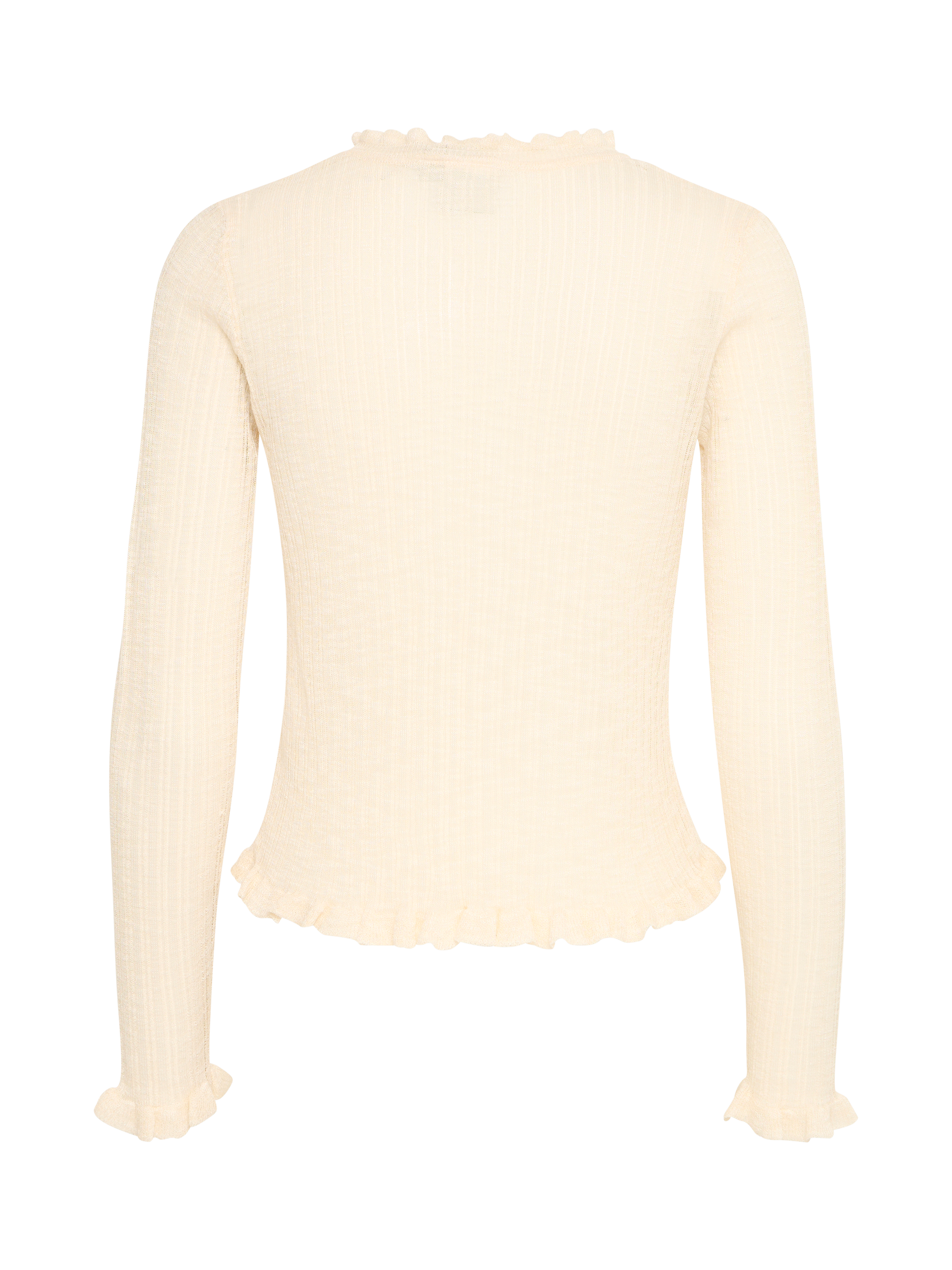 Product image 2 of 3, which shows ICHI Abertie Ribbed Cardigan, Birch Melange, XS