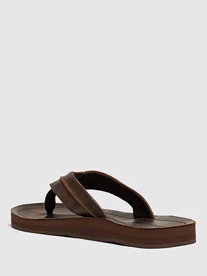 Product image 4 of 6, which shows Rodd & Gunn Piha Leather T-Bar Sandals, Chocolate, 7
