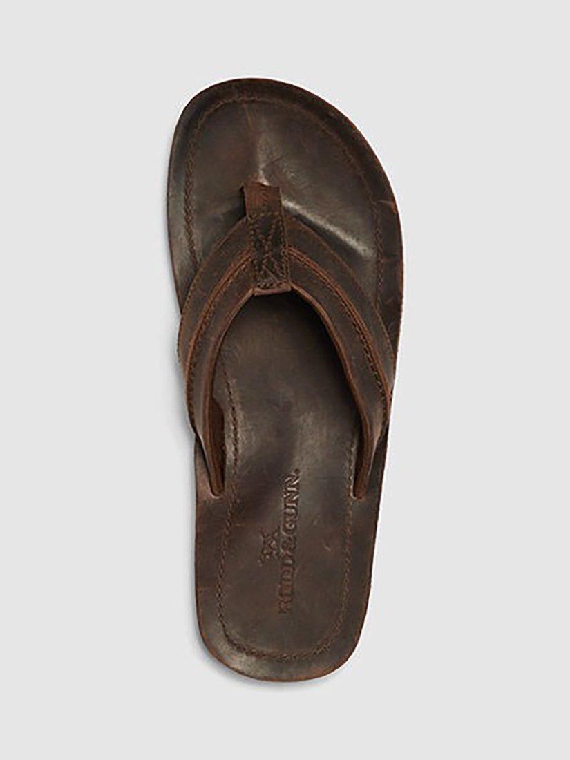 Product image 5 of 6, which shows Rodd & Gunn Piha Leather T-Bar Sandals, Chocolate, 7