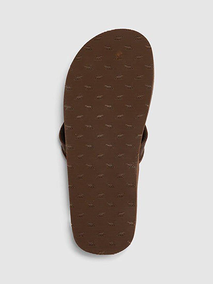 Product image 6 of 6, which shows Rodd & Gunn Piha Leather T-Bar Sandals, Chocolate, 7