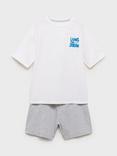 Mango Kids' Dream Cotton Blend Pyjama Set, Medium Grey