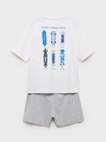 Mango Kids' Dream Cotton Blend Pyjama Set, Medium Grey