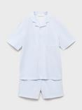 Mango Kids' Nap Cotton Stripe Print Pyjama Set, Natural White