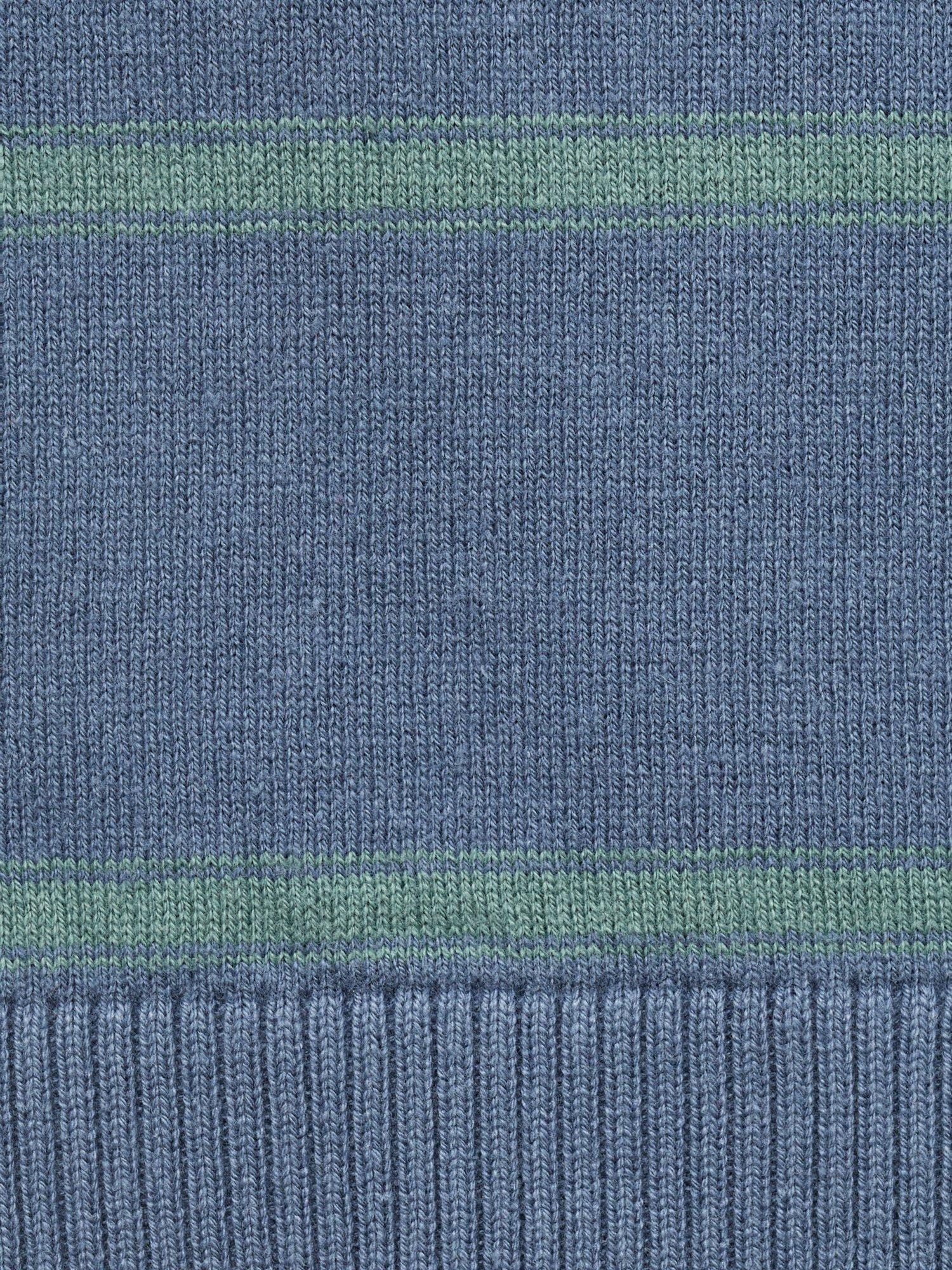 Product image 4 of 4, which shows Mango Kids' Sonny Cotton Knit Striped Jumper, Medium Blue, 11-12 years