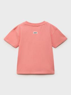 Mango Kids' Cotton Short Sleeved Snoopy T-Shirt, Lt-pastel Orange - view 2, Lt-pastel Orange