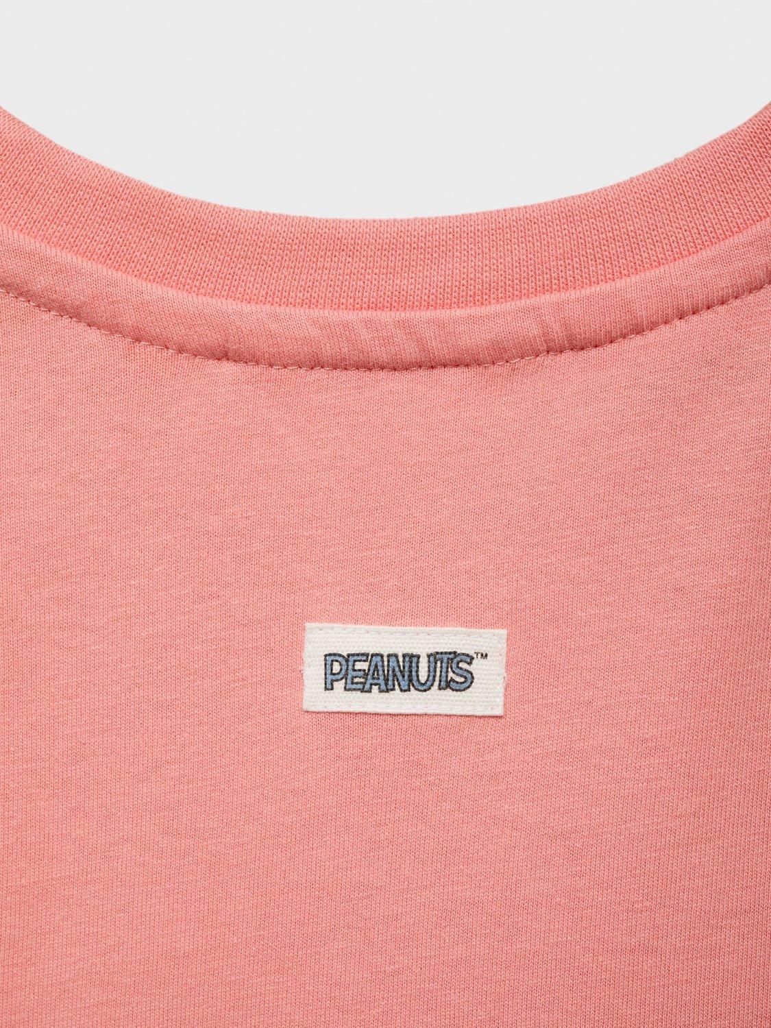 Product image 3 of 4, which shows Mango Kids' Cotton Short Sleeved Snoopy T-Shirt, Lt-pastel Orange, 12-18 months