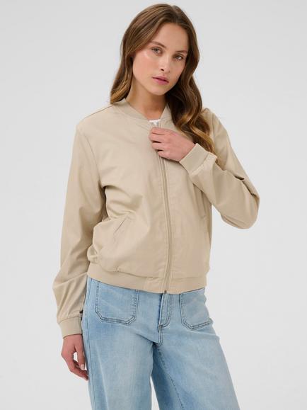 KAFFE Lea Bomber Jacket, Mid Grey, Mid Grey