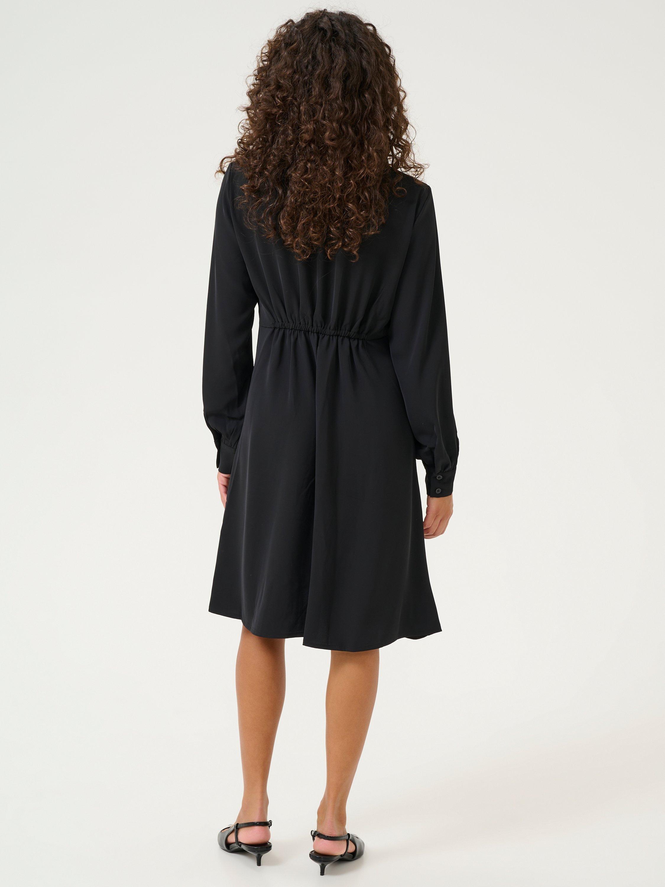 Product image 2 of 6, which shows KAFFE Signa Zip Front Shirt Dress, Black, 8