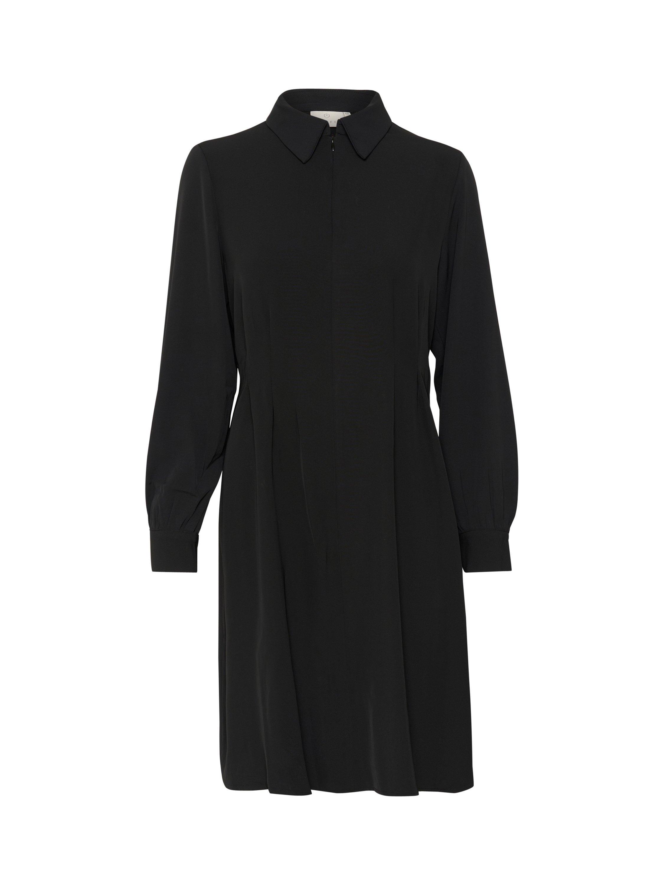 Product image 5 of 6, which shows KAFFE Signa Zip Front Shirt Dress, Black, 8