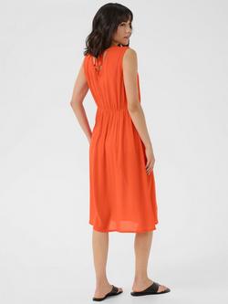 KAFFE Sleeveless V Neck Midi Dress - view 2, Mid Red