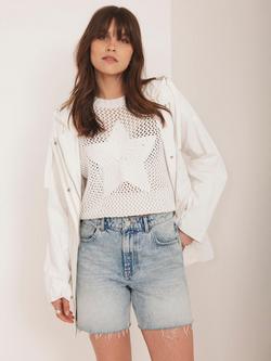 Mint Velvet Cotton Blend Lightweight Hooded Parka - view 2, Ivory