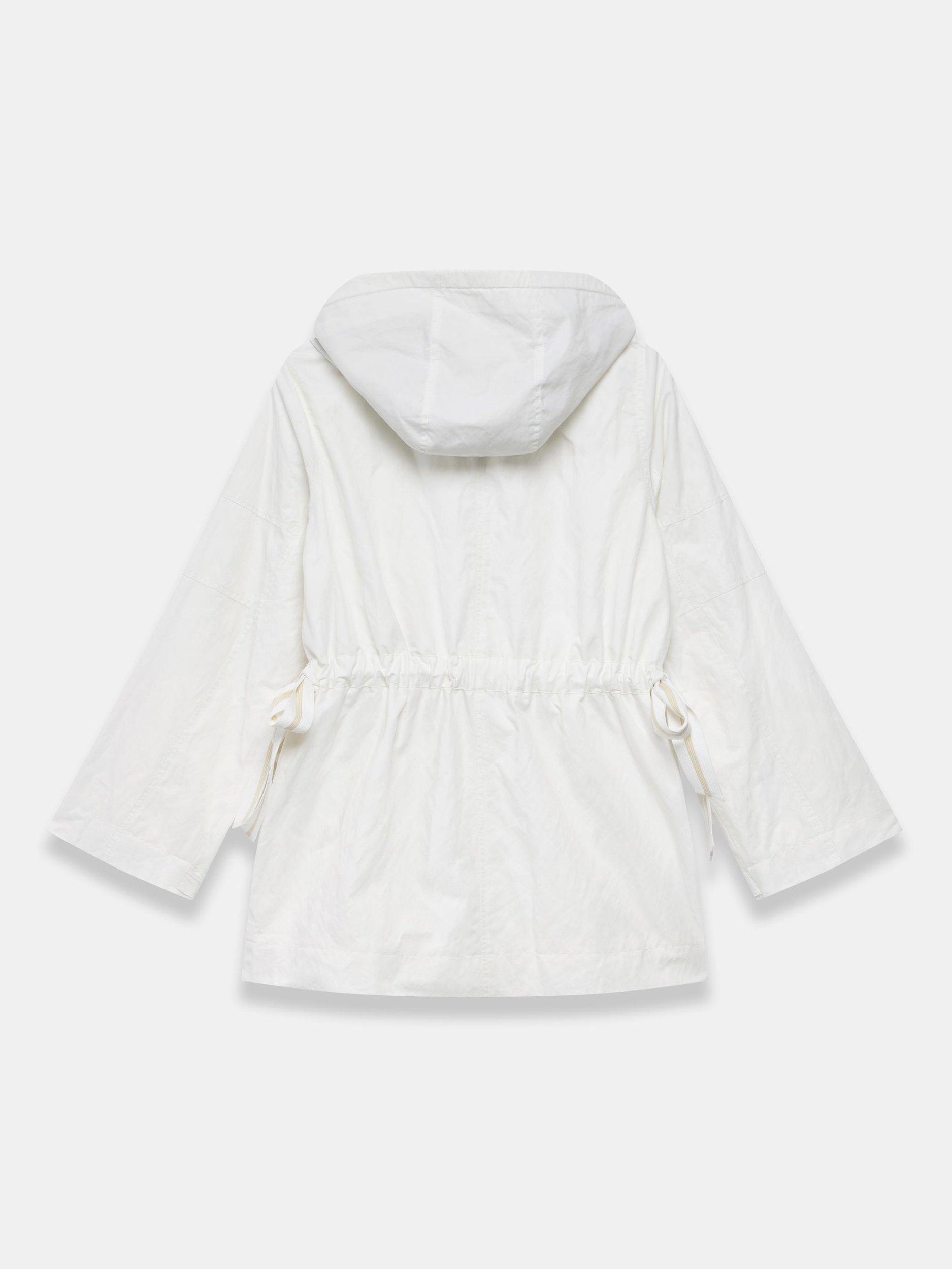 Product image 7 of 7, which shows Mint Velvet Cotton Blend Lightweight Hooded Parka, Ivory, XS