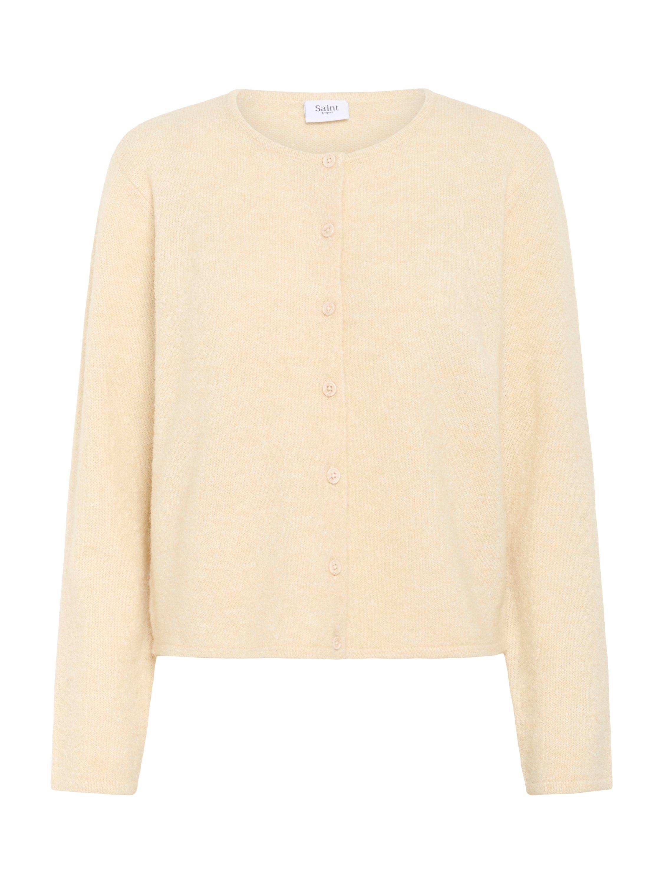 Product image 5 of 6, which shows Saint Tropez Larna Wool Blend Round Neck Cardigan, Fog, XS